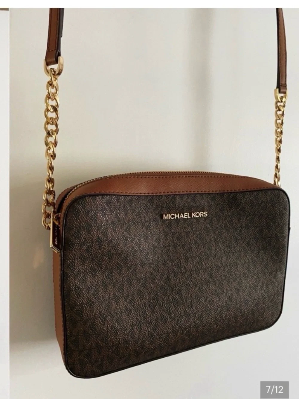 MICHAEL KORS Brown Logo Signature Crossbody Bag - Picture 6 of 11